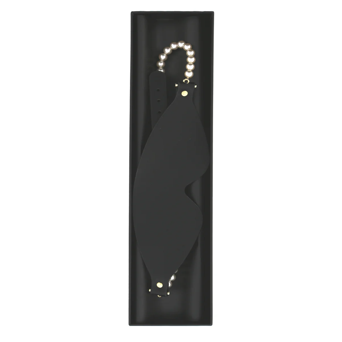 Guilty Pleasure Allure Boudoir Pearl Blindfold Black - Image 7
