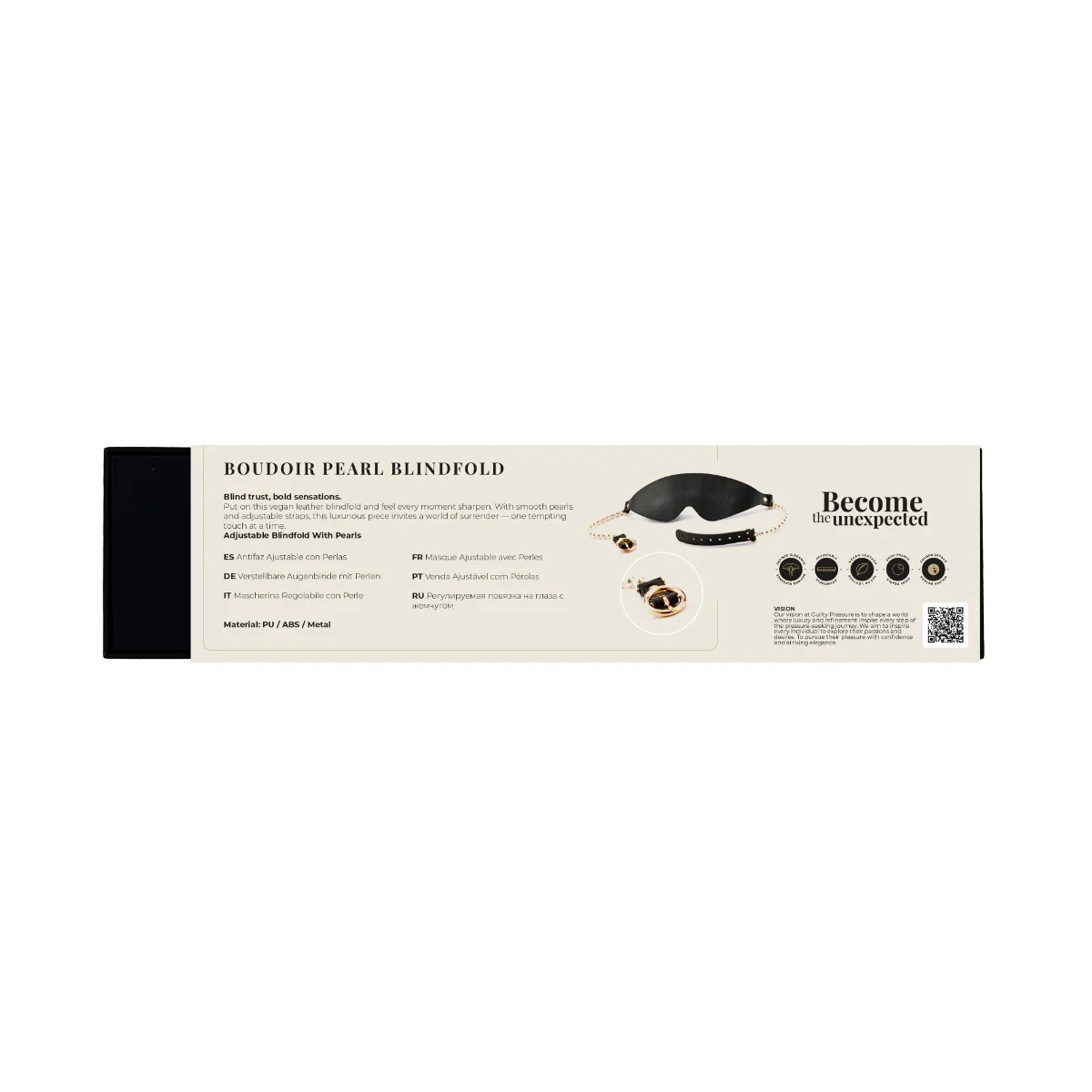 Guilty Pleasure Allure Boudoir Pearl Blindfold Black - Image 8