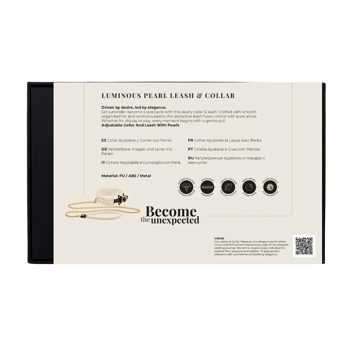 Guilty Pleasure Allure Luminous Pearl Leash And Collar Black Gold - Image 8