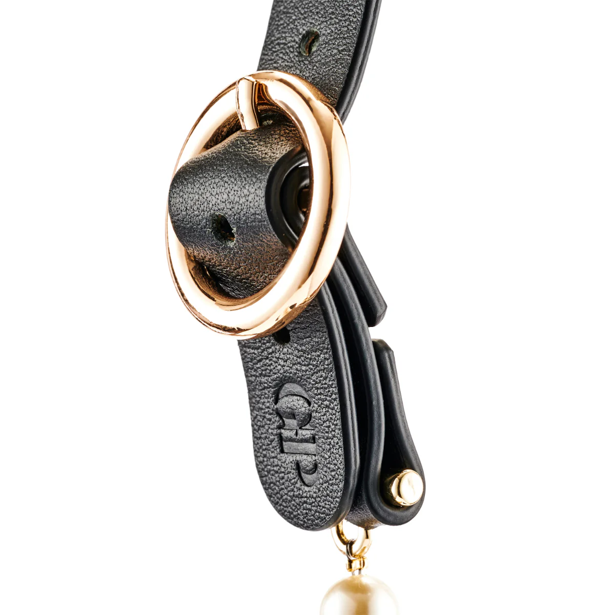 Guilty Pleasure Allure Majestic Pearl Mouth Ball Gag Black Gold - Image 6