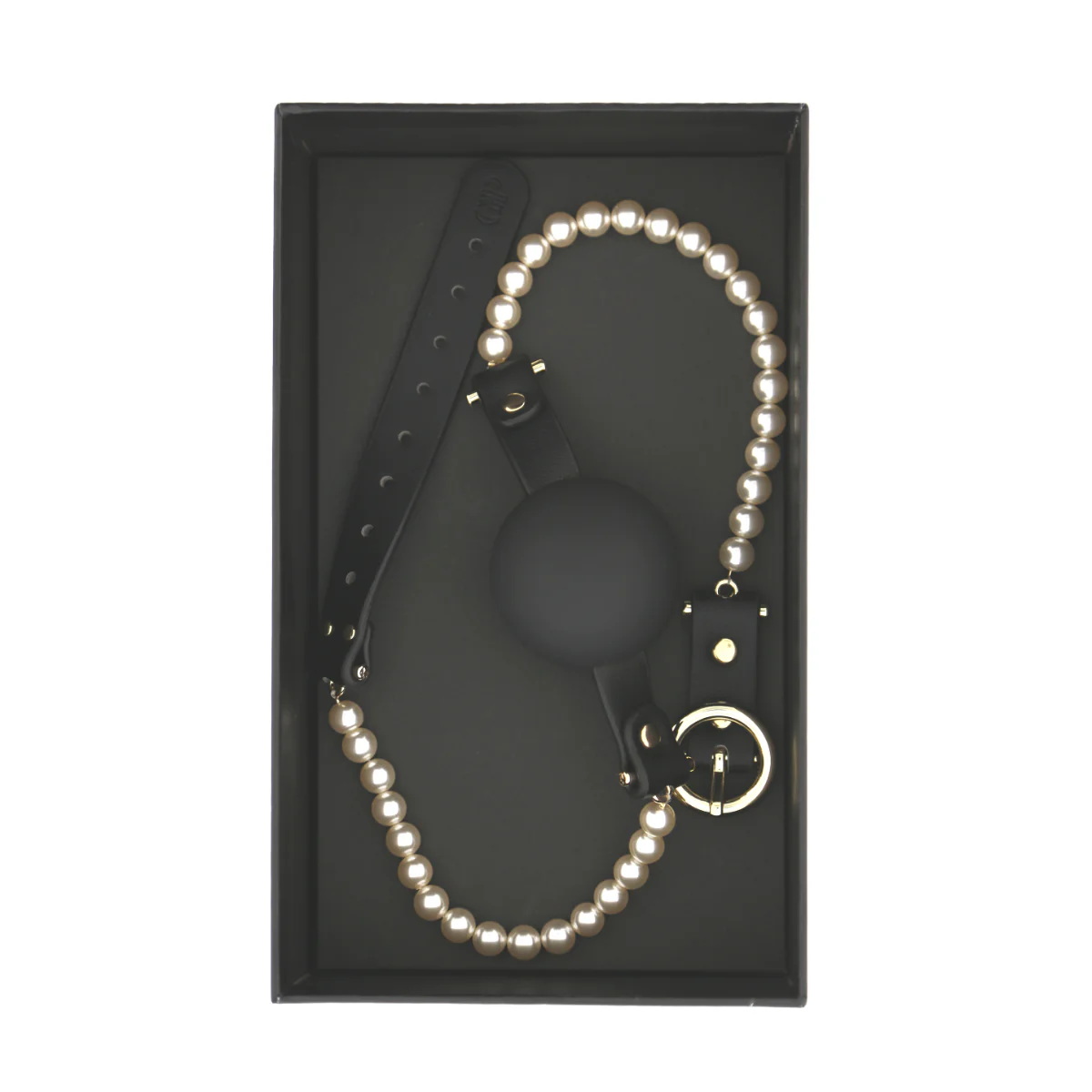 Guilty Pleasure Allure Majestic Pearl Mouth Ball Gag Black Gold - Image 8