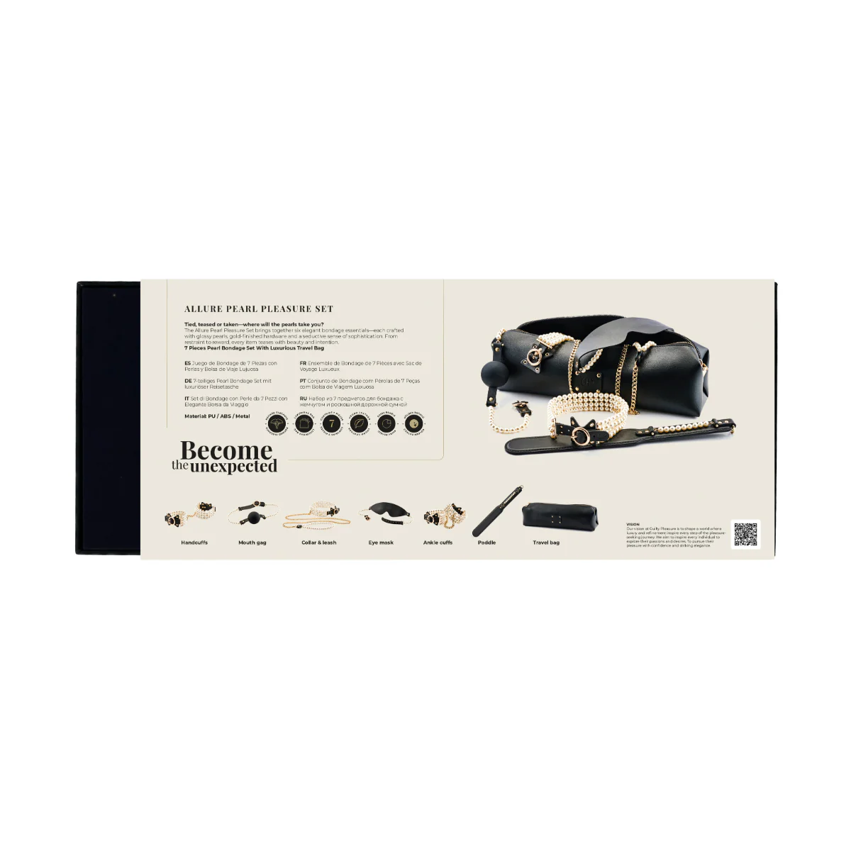 Guilty Pleasure Allure Pearl Pleasure Bondage Set Black Gold - Image 10