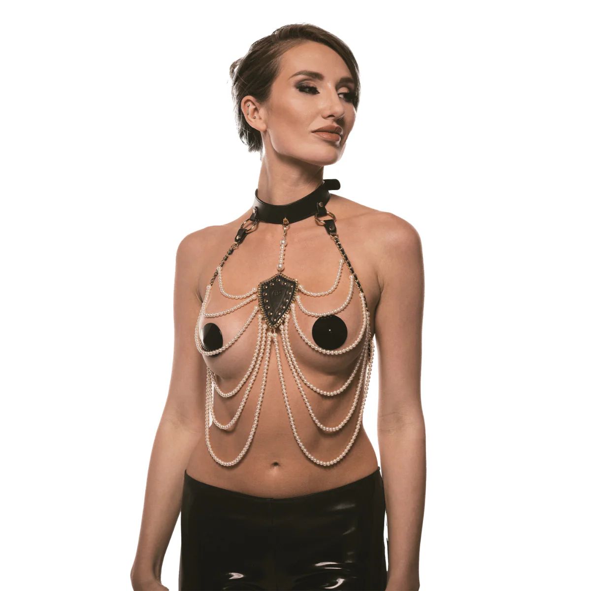 Guilty Pleasure Allure Pearl Pleasure Collar Black Gold - Image 3