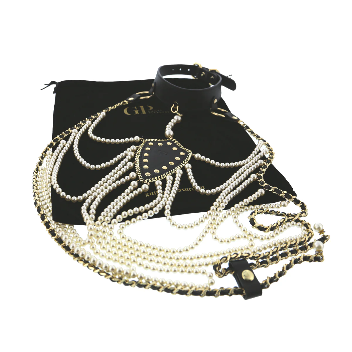 Guilty Pleasure Allure Pearl Pleasure Collar Black Gold - Image 7