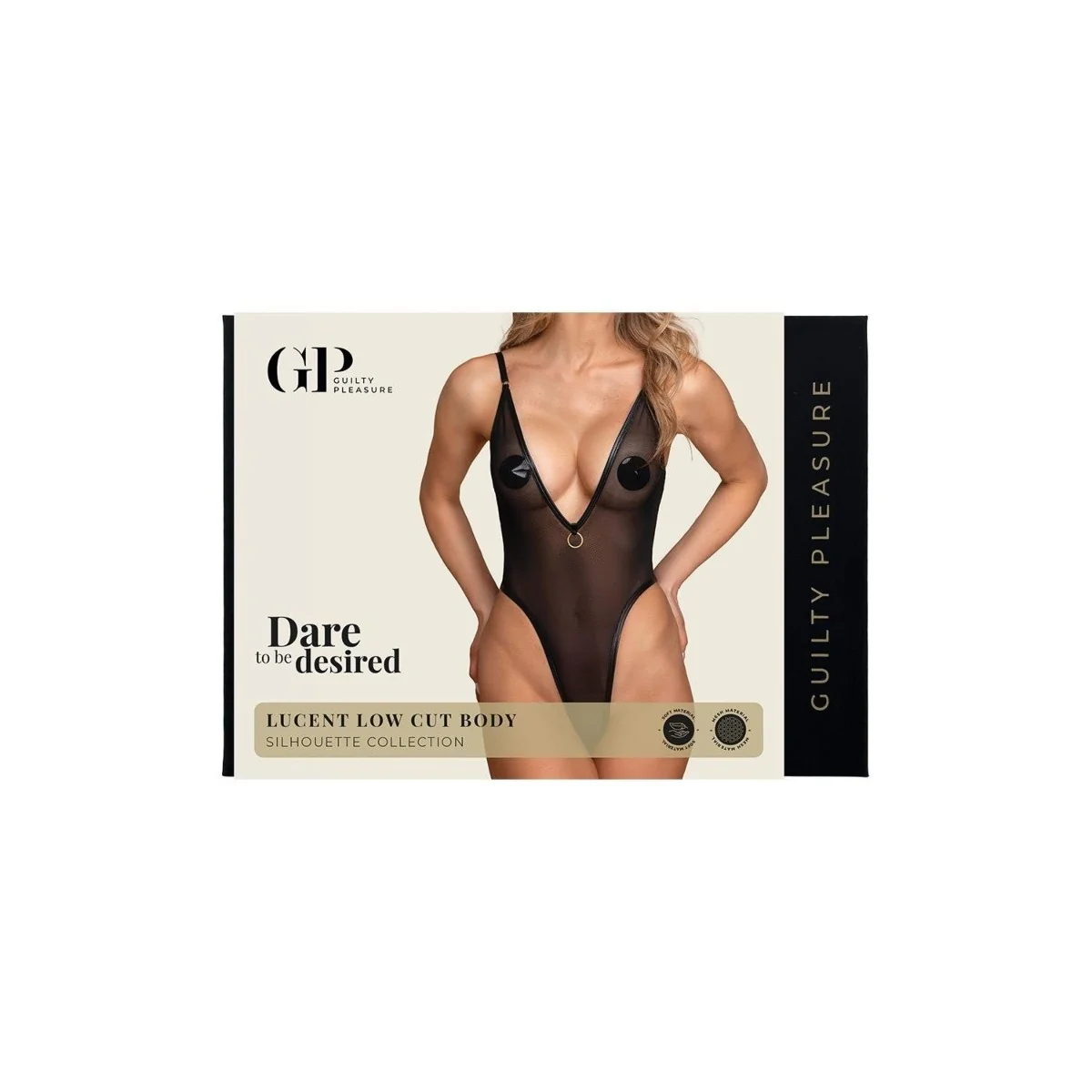 Guilty Pleasure Silhouette Lucent Low Cut Body Black - Image 2