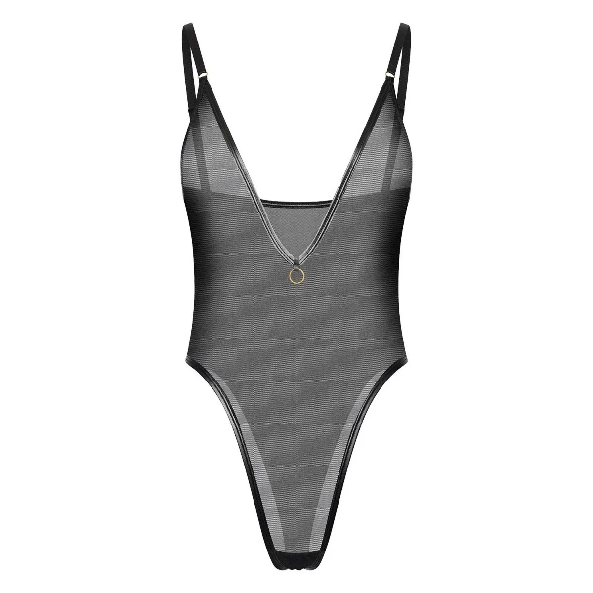 Guilty Pleasure Silhouette Lucent Low Cut Body Black - Image 4