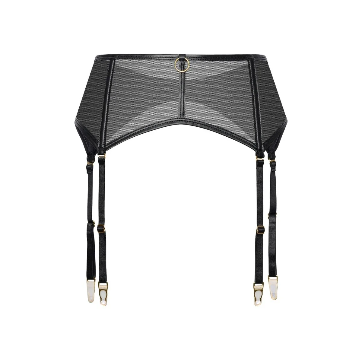 Guilty Pleasure Silhouette Shimmering Suspender Belt Black - Image 4