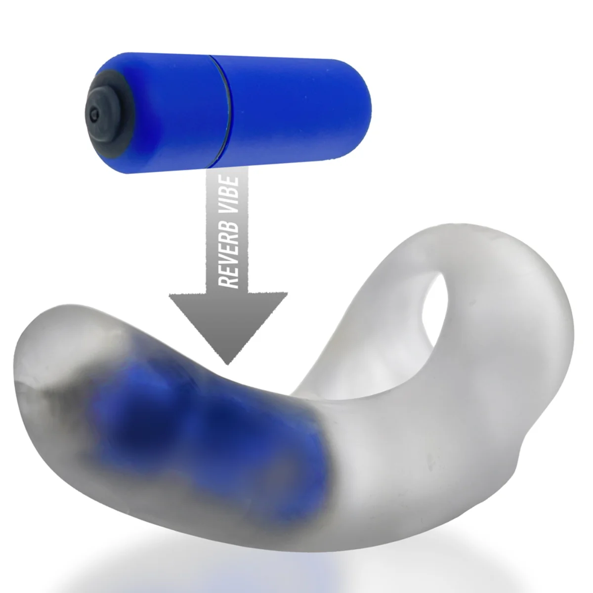 Hunkyjunk Buzzfuck Sling With Taint Vibe Vibrating Cock Sling Clear Ice - Image 6