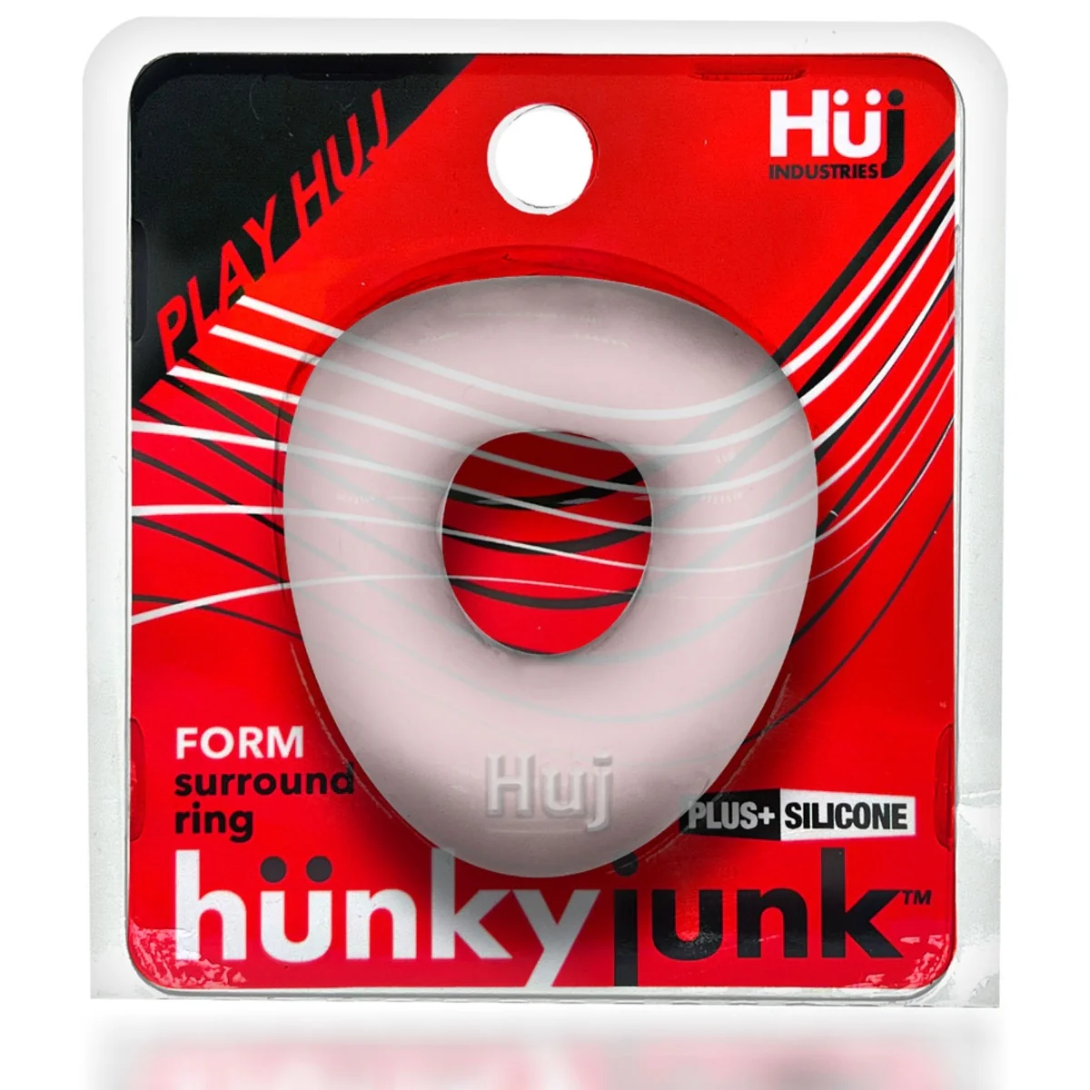 Hunkyjunk Form Silicone Cock Ring Clear Ice - Image 2