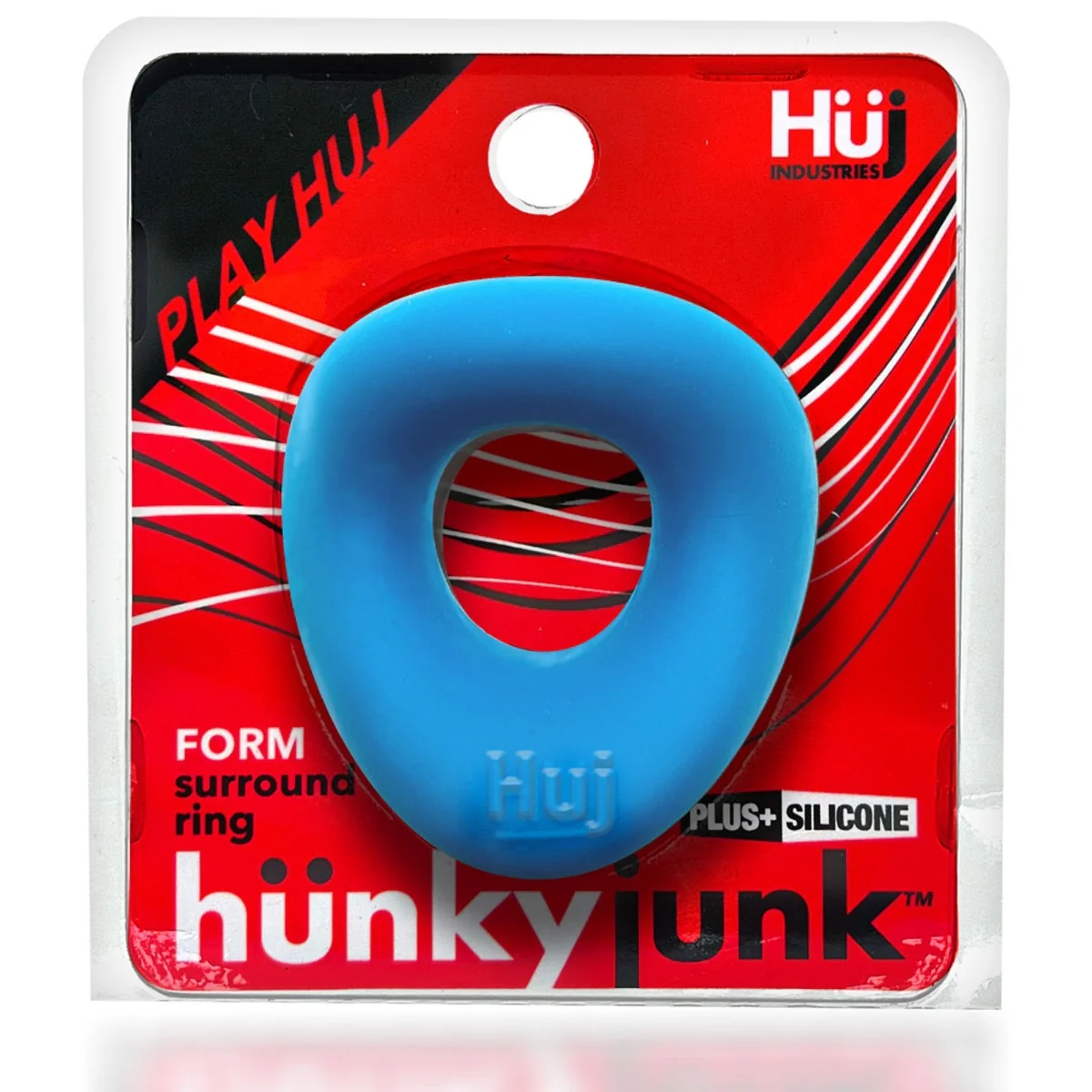 Hunkyjunk Form Silicone Cock Ring Teal Ice - Image 2