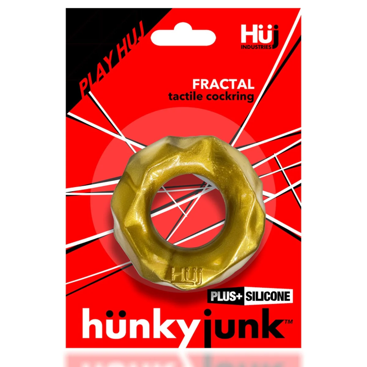 Hunkyjunk Fractal Tactile Silicone Cock Ring Metallic Bronze - Image 2