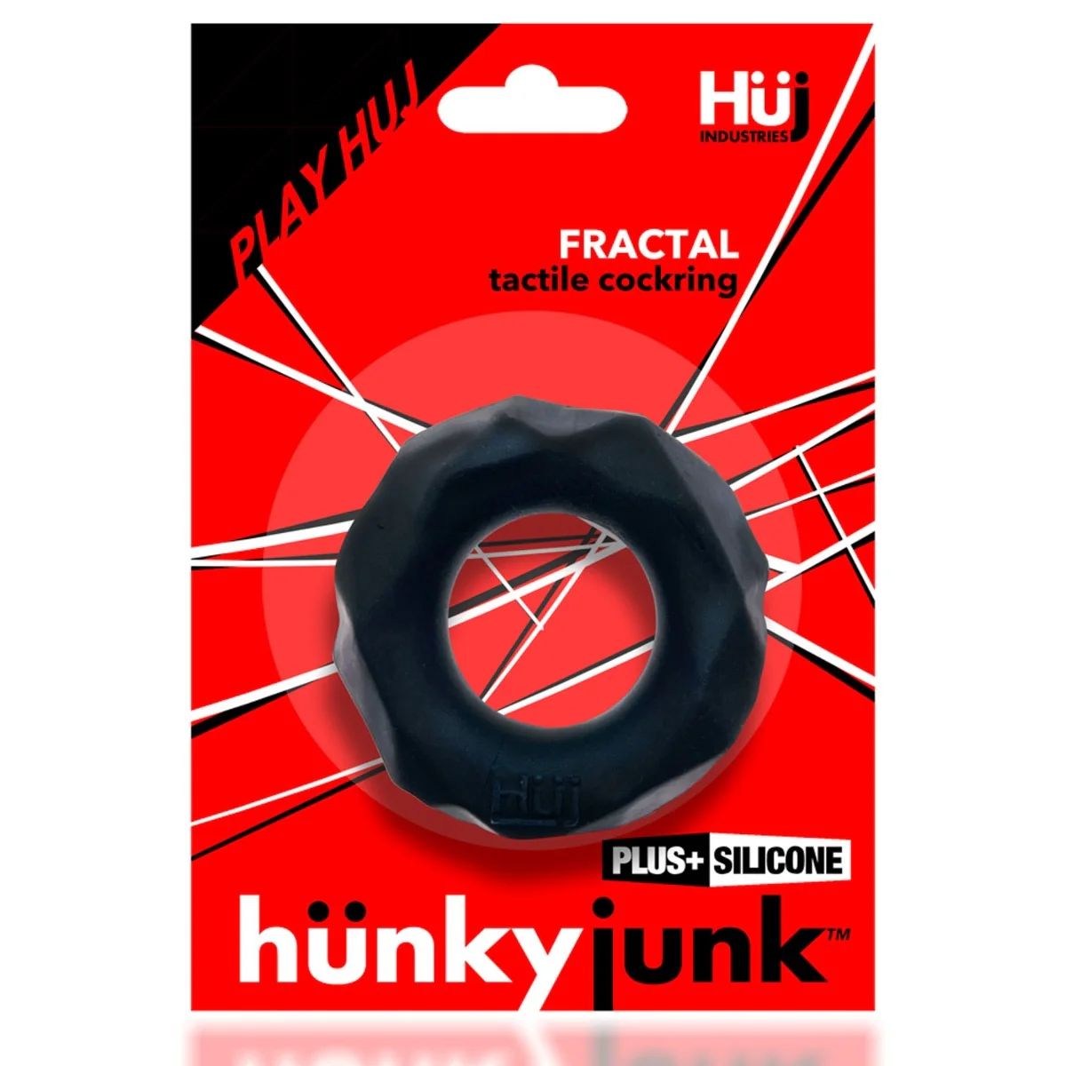 Hunkyjunk Fractal Tactile Silicone Cock Ring Tar Ice - Image 2