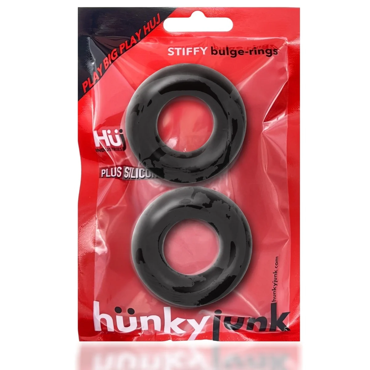Hunkyjunk Stiffy Bulge Cock Ring 2 Pack Tar Ice - Image 2