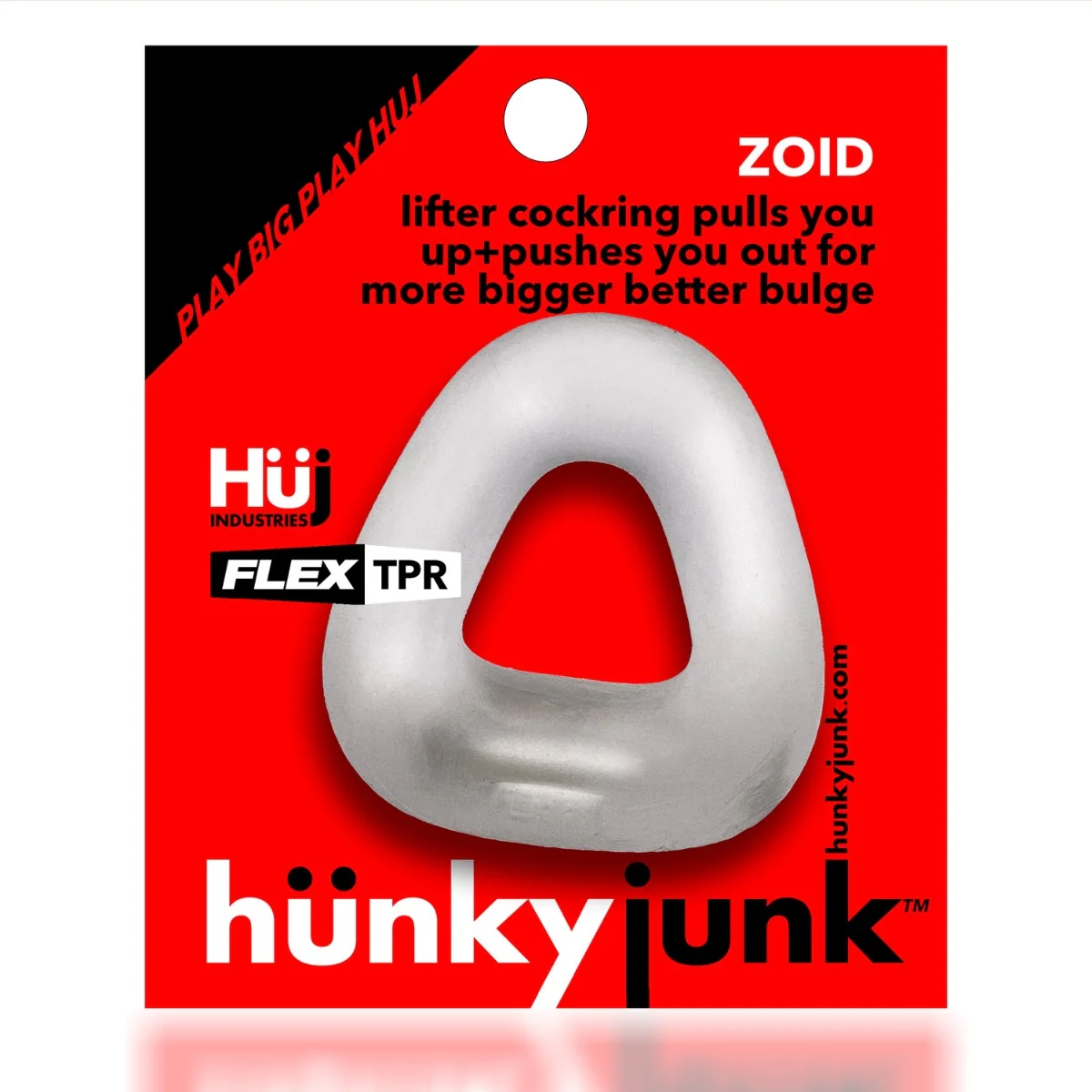 Hunkyjunk Zoid Trapaziod Lifter Cock Ring Clear Ice - Image 2