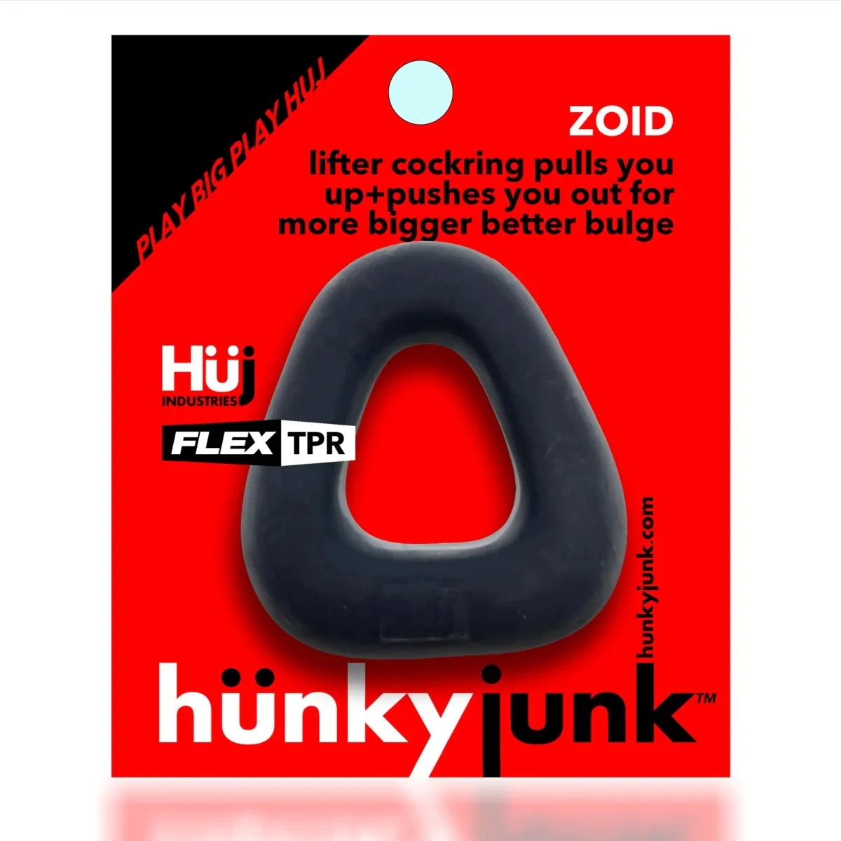 Hunkyjunk Zoid Trapaziod Lifter Cock Ring Tar Ice - Image 2