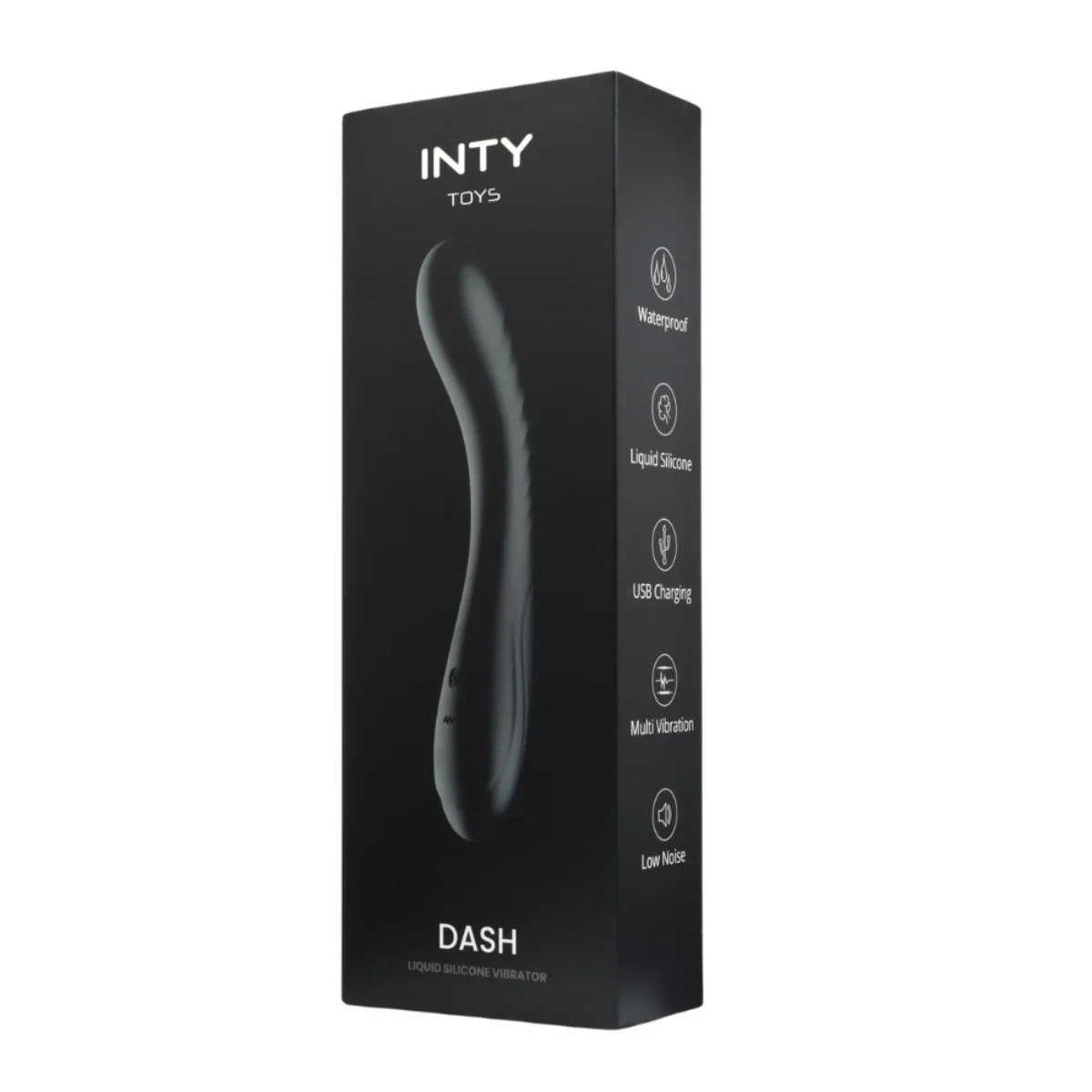 INTY Toys Dash Liquid Silicone Vibrator Black - Image 2