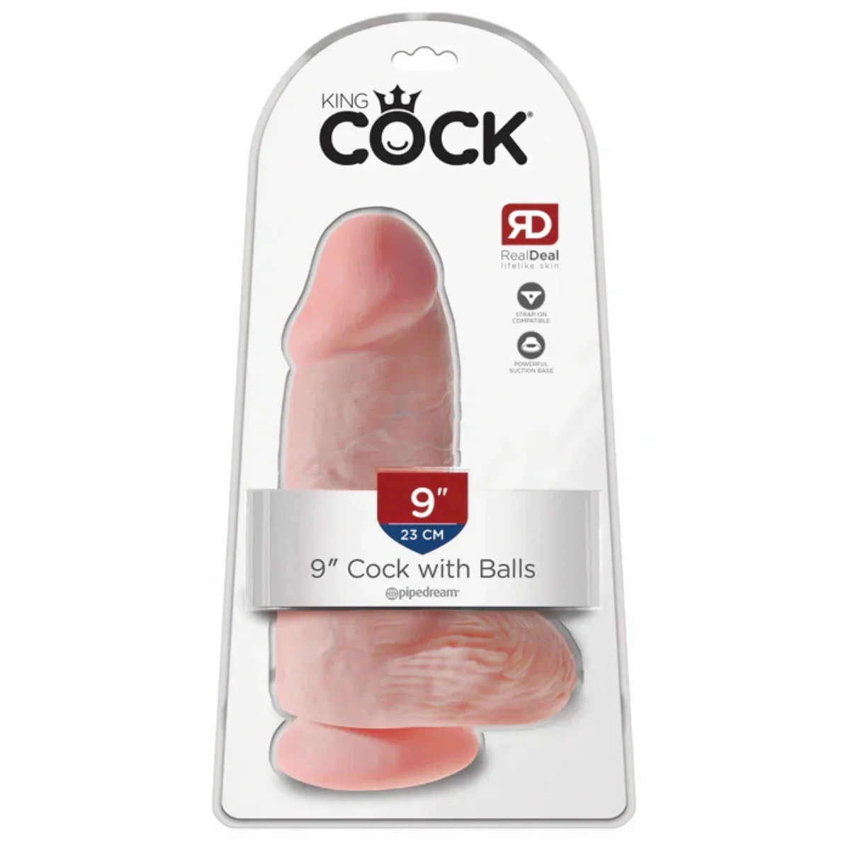 King Cock Chubby Dildo With Balls Pink 9 Inch - Image 2