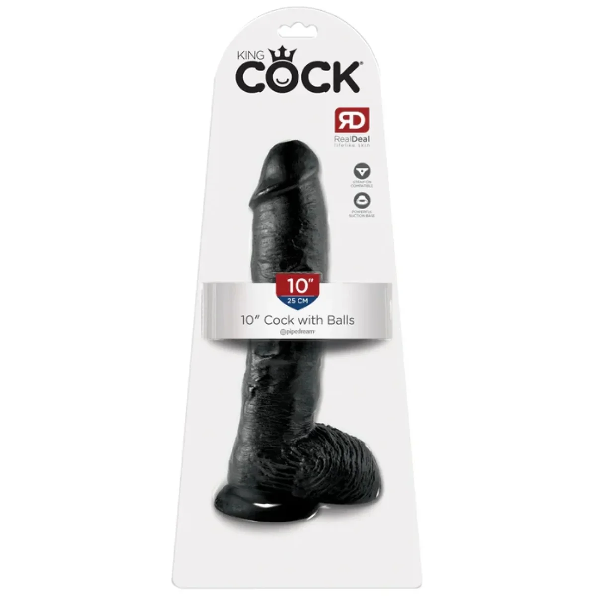 King Cock Dildo With Balls Black 10 Inch - Image 2