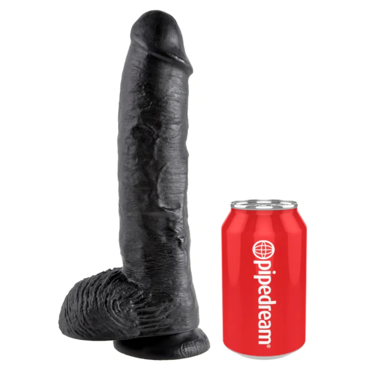 King Cock Dildo With Balls Black 10 Inch - Image 3