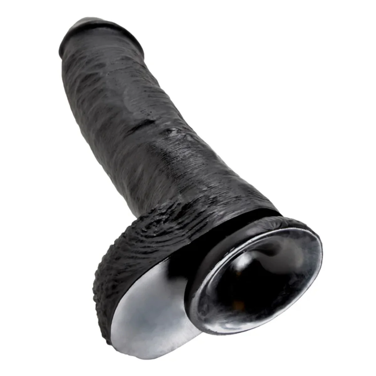 King Cock Dildo With Balls Black 10 Inch - Image 5