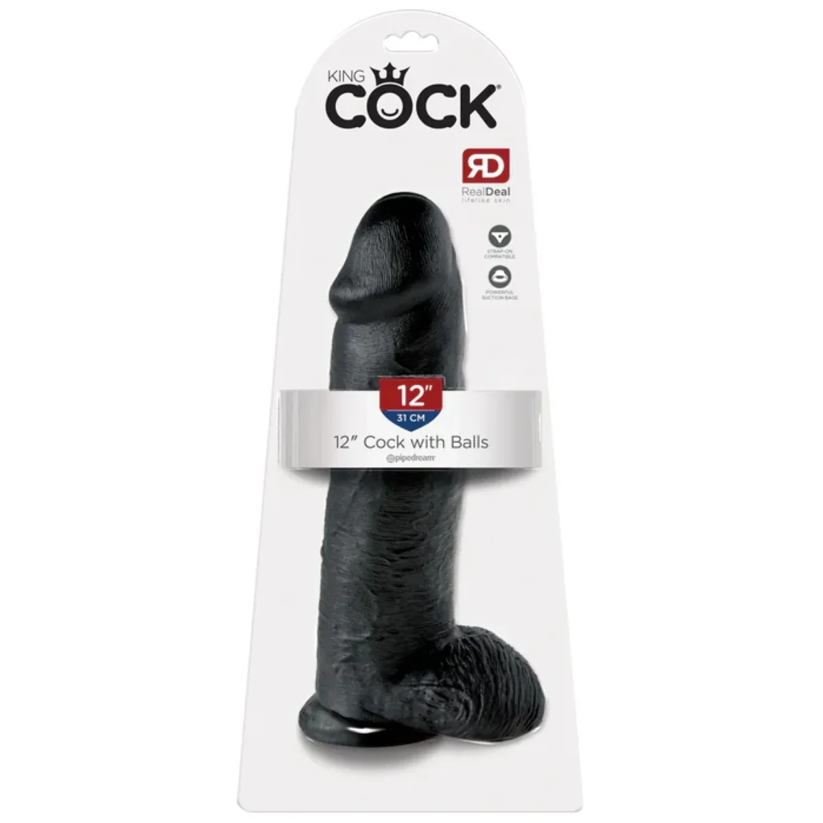 King Cock Dildo With Balls Black 12 Inch - Image 2