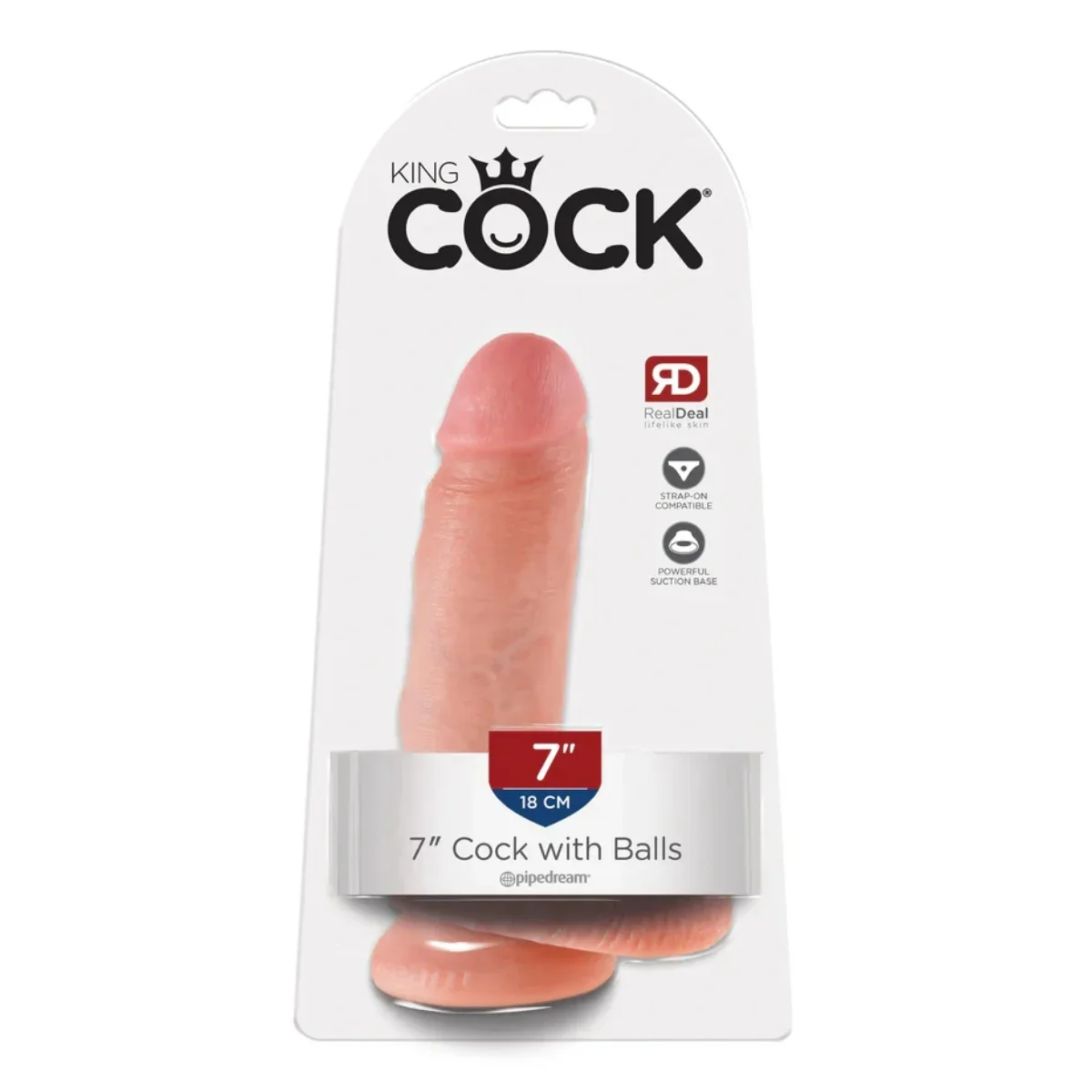 King Cock Dildo With Balls Pink 7 Inch - Image 2