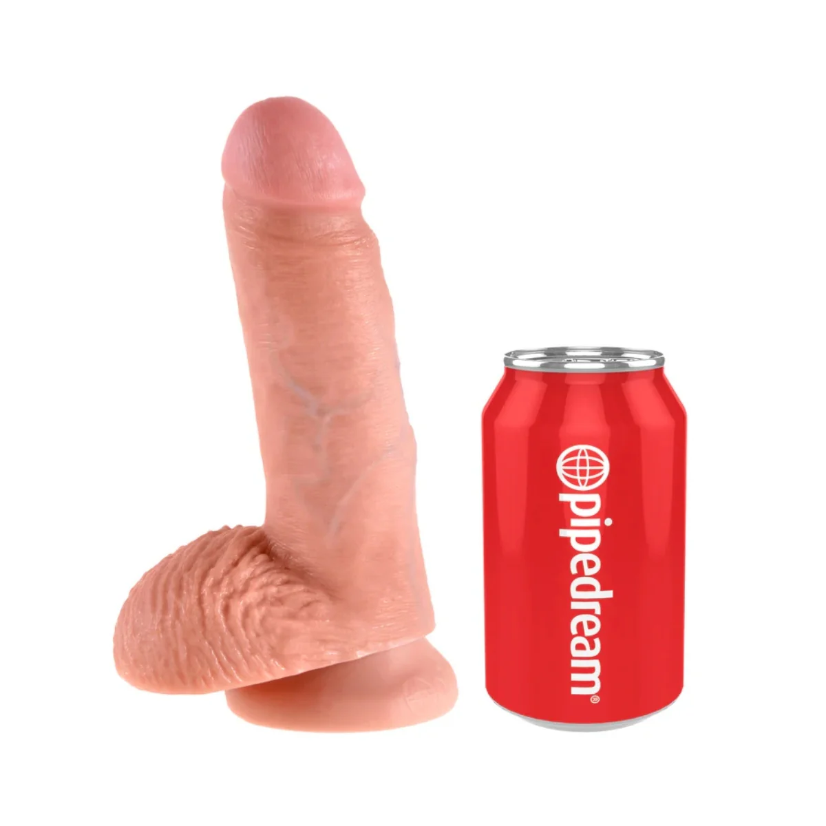 King Cock Dildo With Balls Pink 7 Inch - Image 3