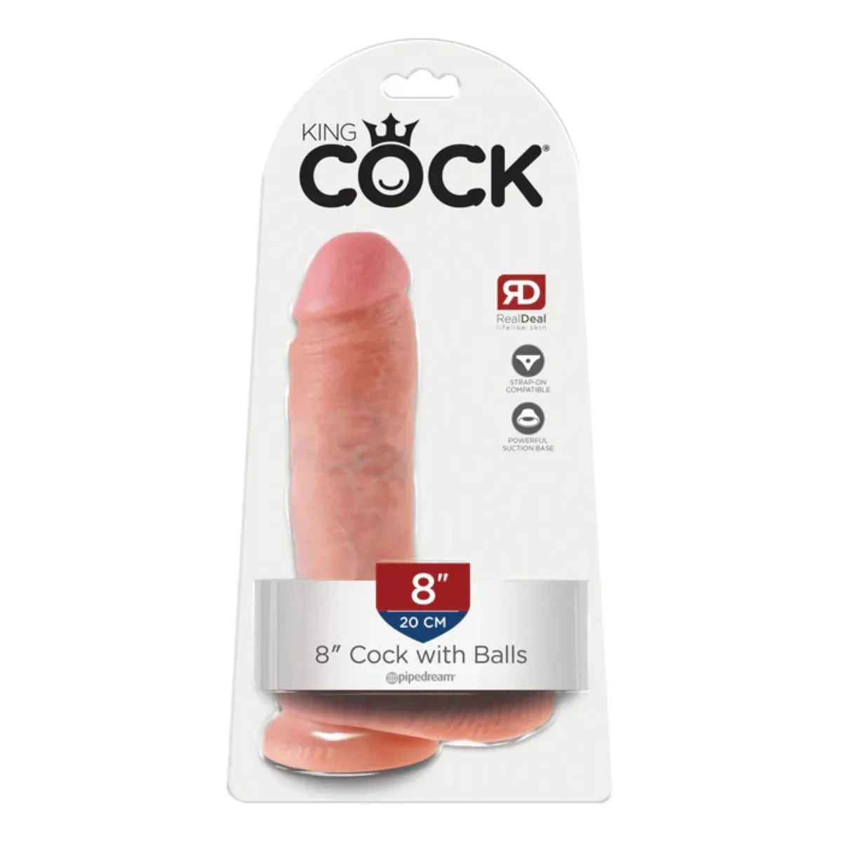 King Cock Dildo With Balls Pink 8 Inch - Image 2