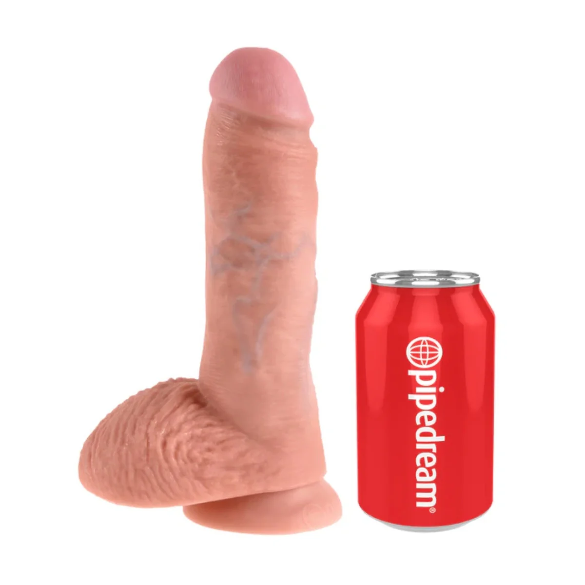 King Cock Dildo With Balls Pink 8 Inch - Image 3