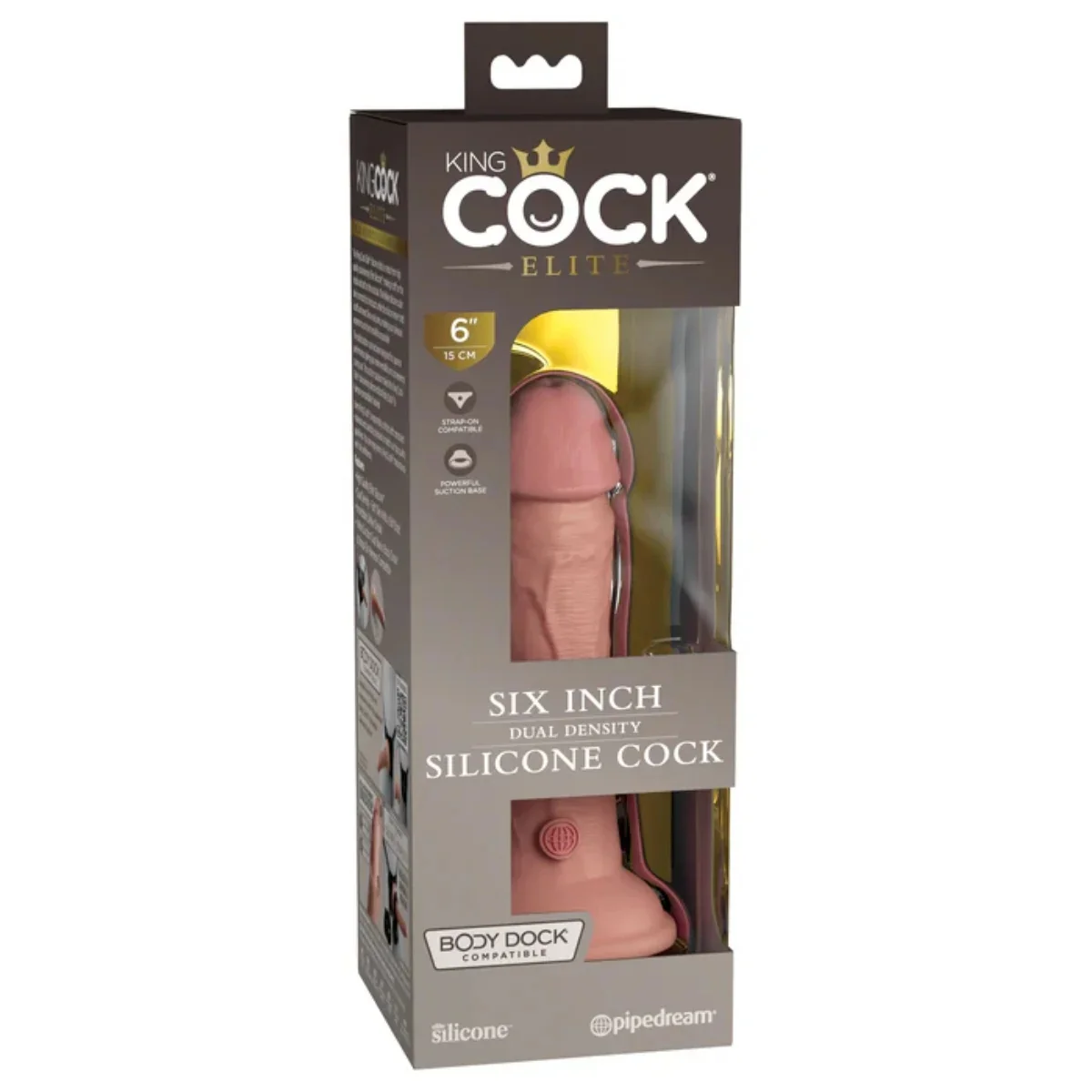 King Cock Elite Dual Density Silicone Dildo Pink 6 Inch - Image 2
