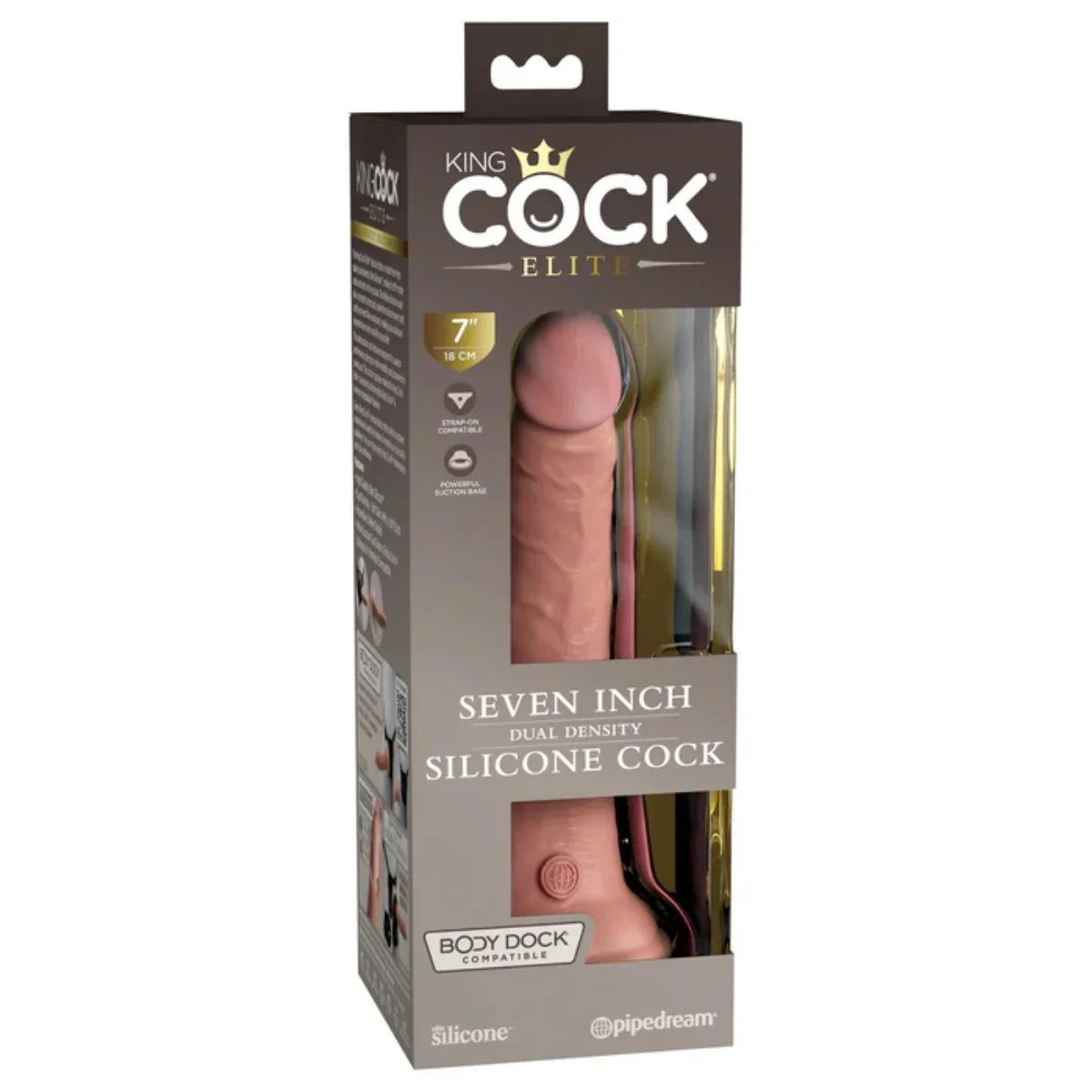 King Cock Elite Dual Density Silicone Dildo Pink 7 Inch - Image 2