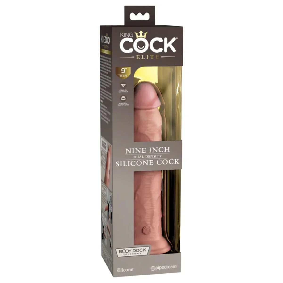 King Cock Elite Dual Density Silicone Dildo Pink 9 Inch - Image 2