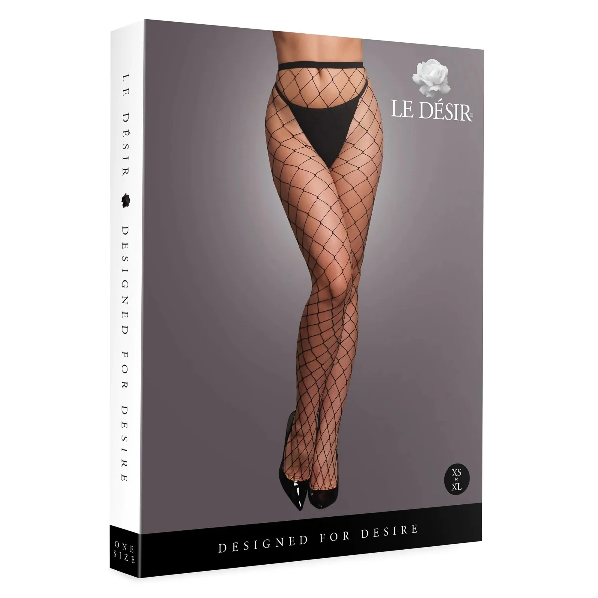 Le Desir Pantyhose With Big Fishnet Structure Black - Image 2