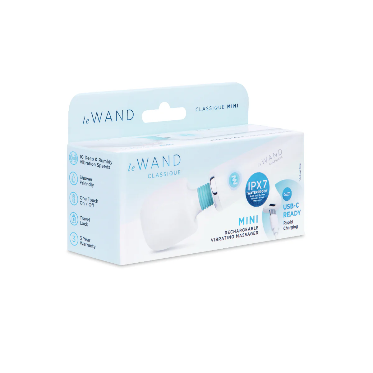 Le Wand Classique Mini Vibrating Wand Massager White - Image 2