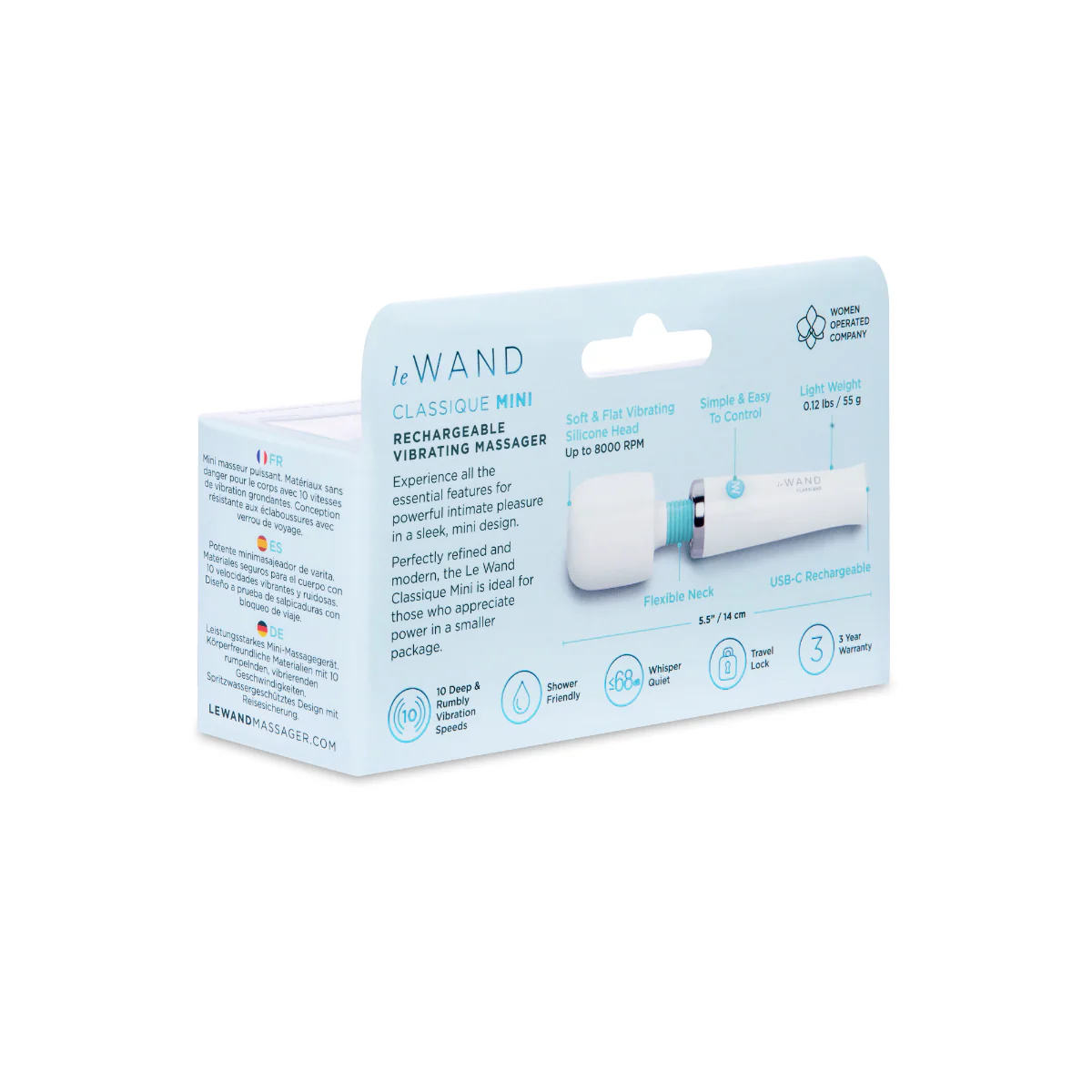Le Wand Classique Mini Vibrating Wand Massager White - Image 8