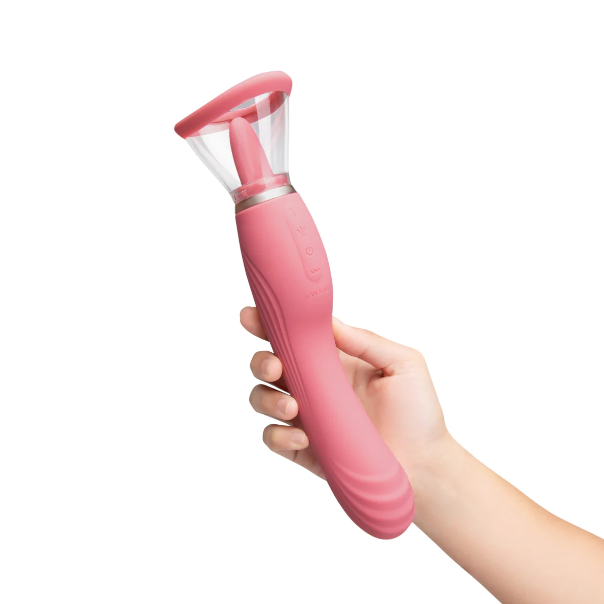 Le Wand Lick Double Ended Vibrator With Tongue Stimulator Pink - Image 10