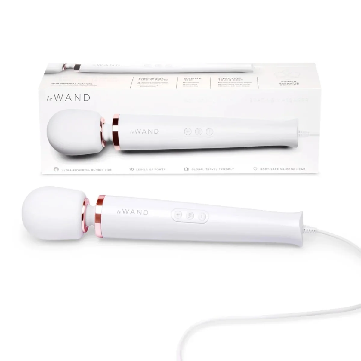 Le Wand Plug In Massager Wand White - Image 2