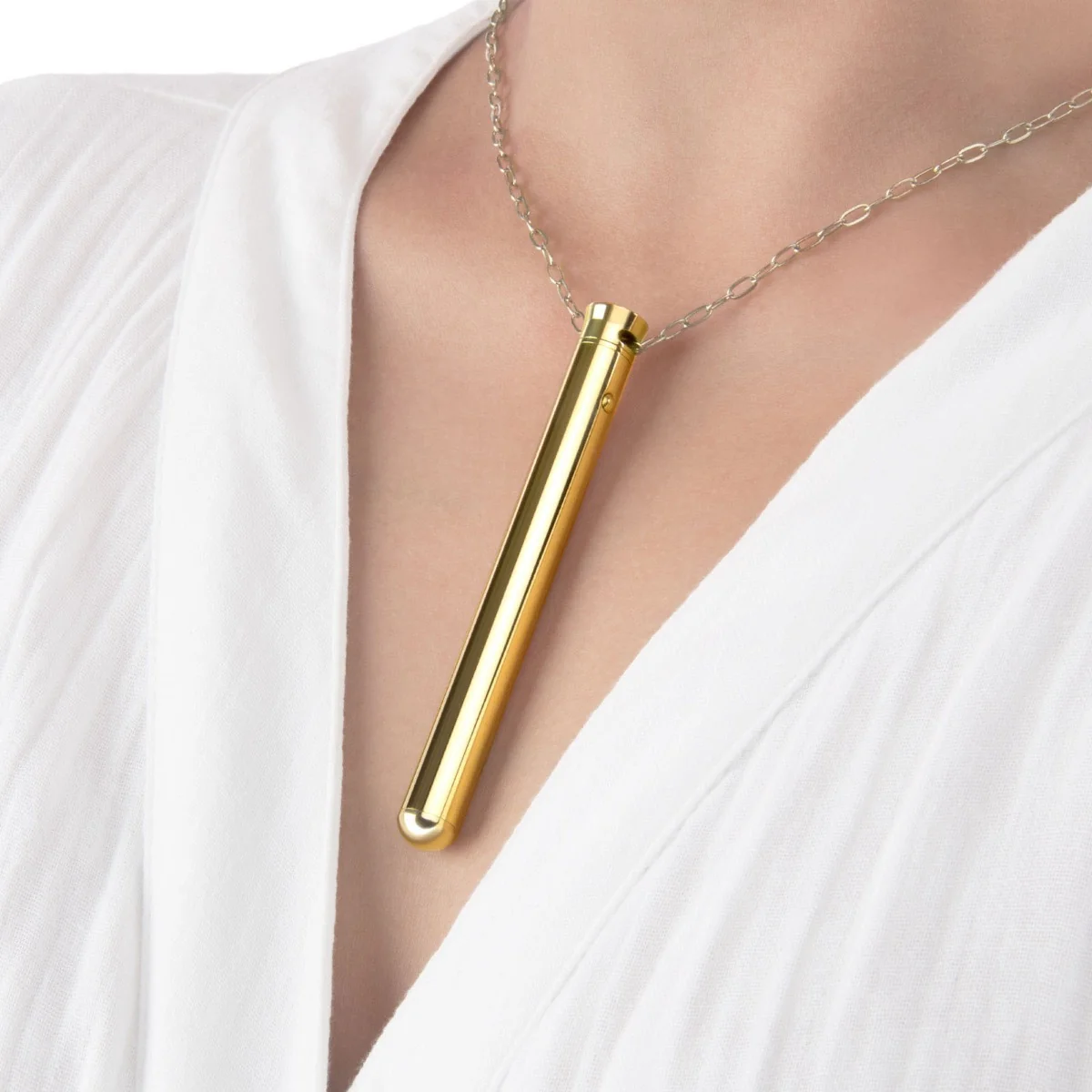 Le Wand Rechargeable Necklace Vibrator Gold - Image 3