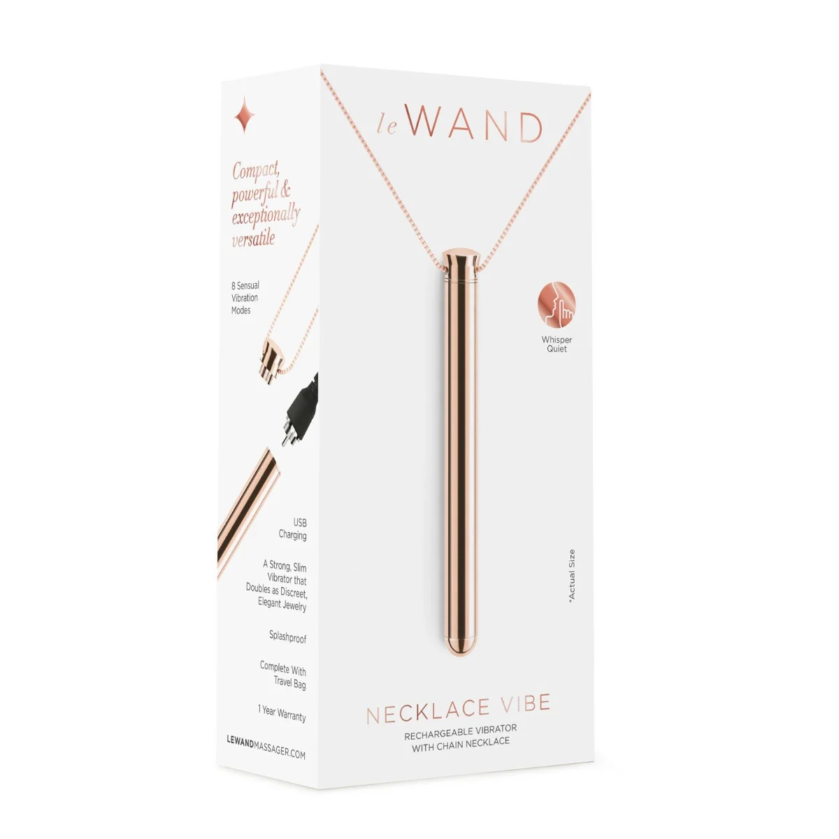 Le Wand Rechargeable Necklace Vibrator Rose Gold - Image 2