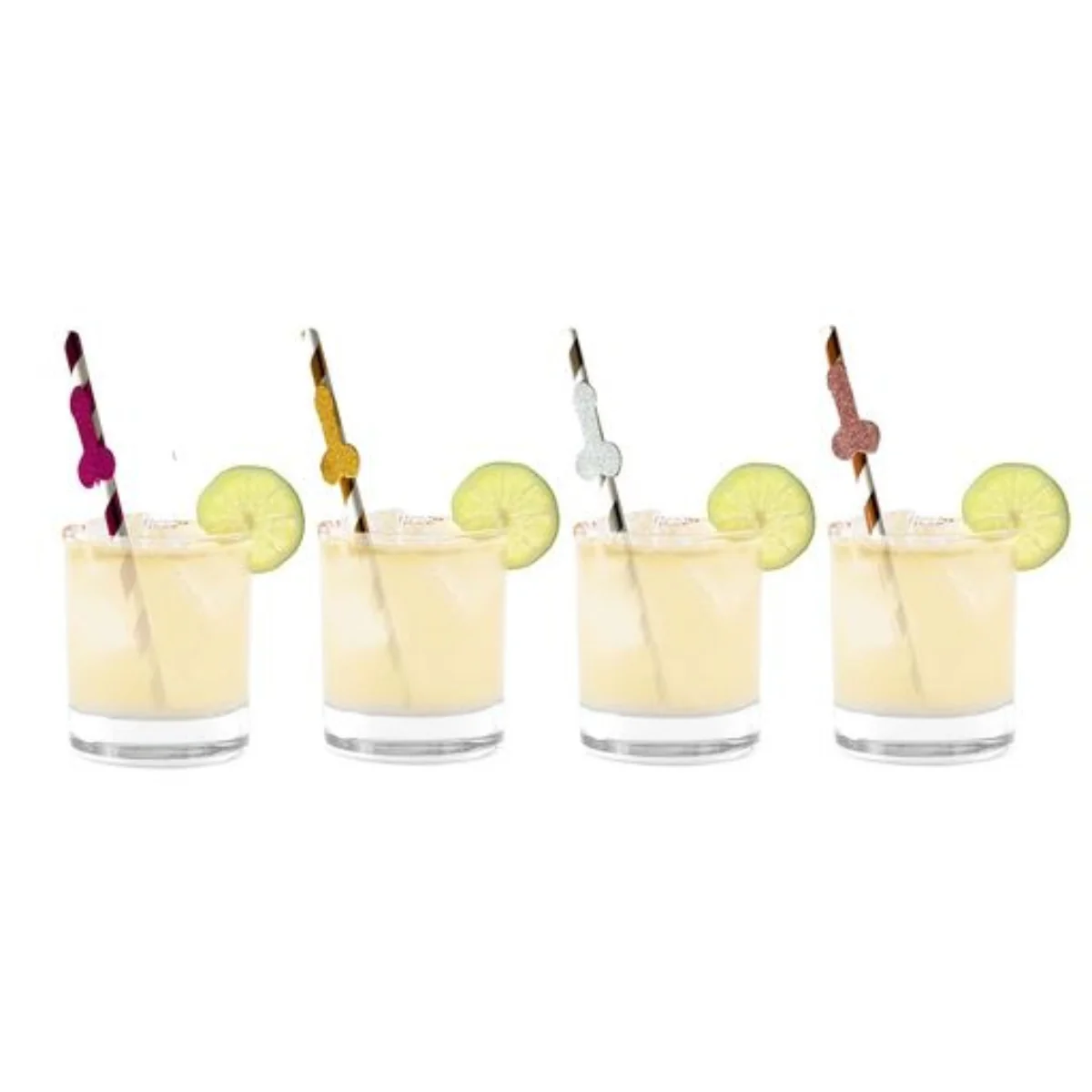 Little Genie Glitterati Penis Party Cocktail Straws 8 Pack - Image 3