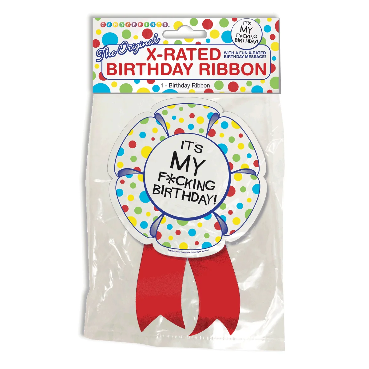Little Genie X-Rated Birthday Ribbon White Red - Image 2
