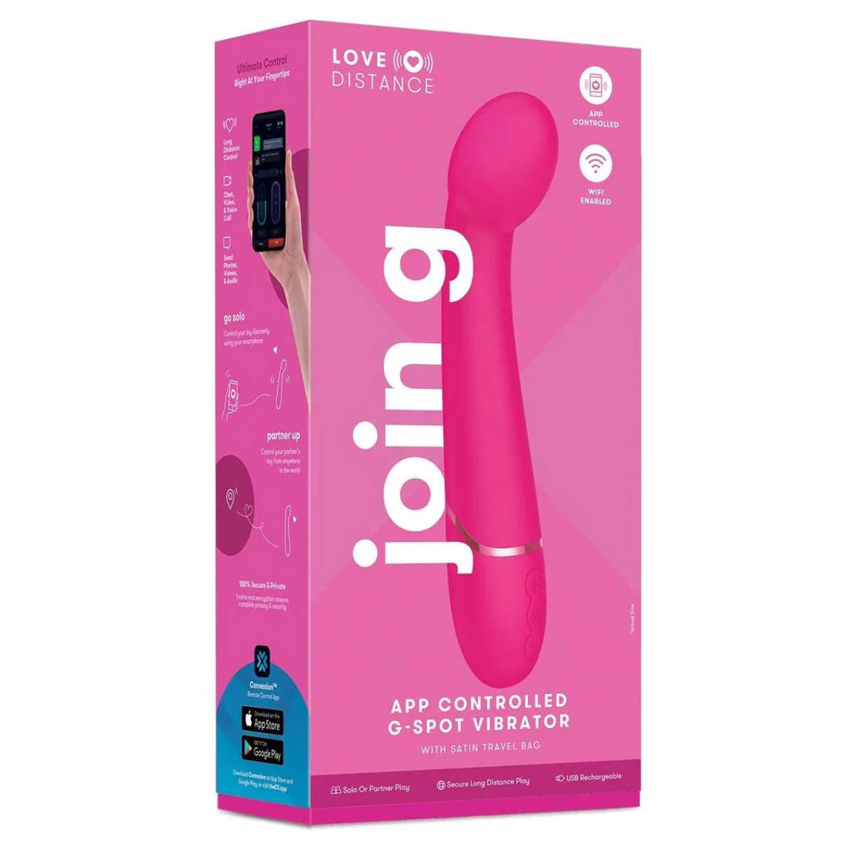 Love Distance Join G App Controlled G-Spot Vibrator Pink - Image 2