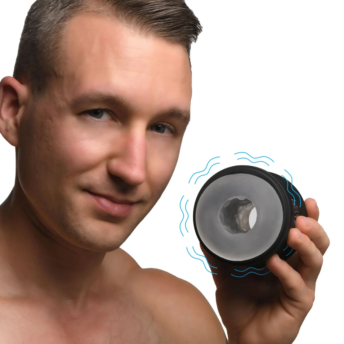 LoveBotz 10X Cyber Stroke Vibrating Stroker Black Clear - Image 5