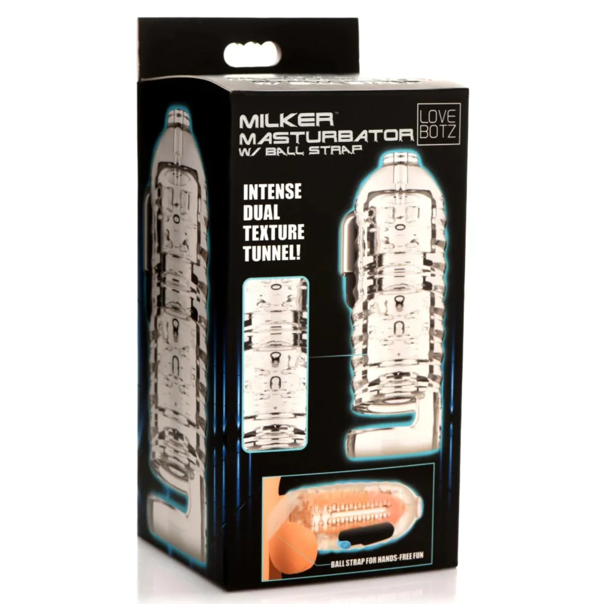 LoveBotz Milker Masturbator With Ball Strap Clear - Image 2