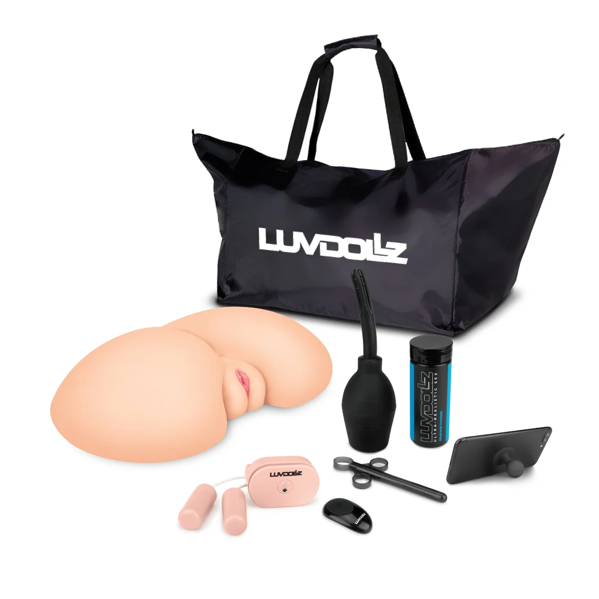 LuvDollz Ultra Realistic Remote Control Pussy & Ass Masturbator Pink - Image 5