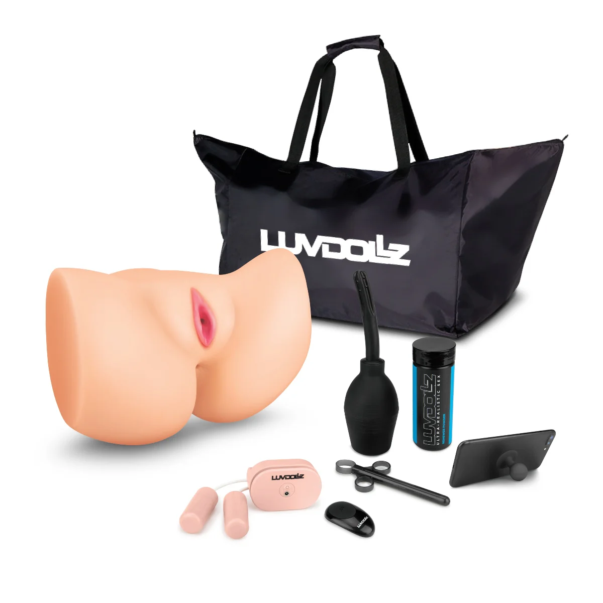 LuvDollz Ultra Realistic Remote Control Spread Eagle Pussy & Ass Masturbator Pink - Image 6