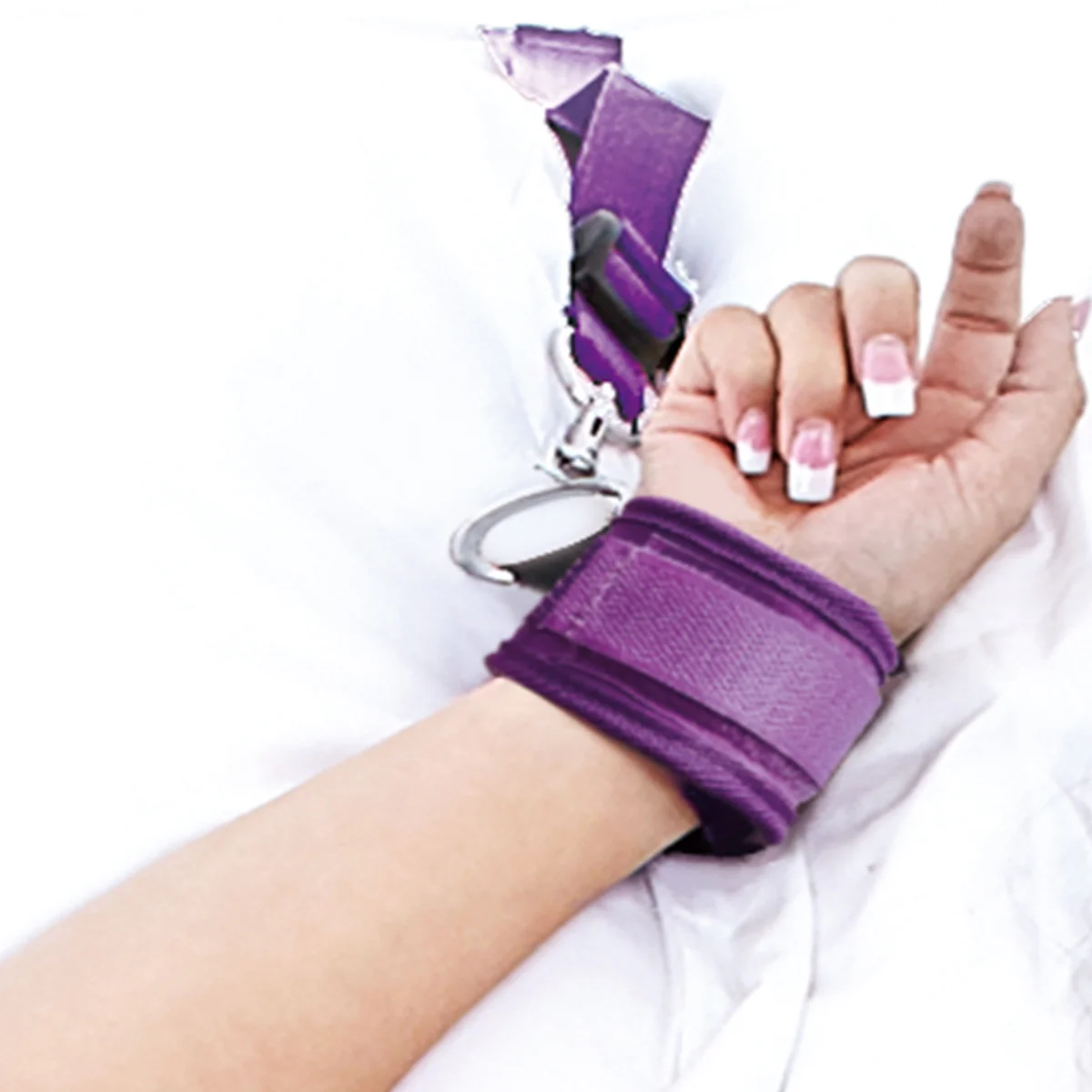 Lux Fetish 7 Piece Bed Spreader Playful Restraint System Purple - Image 3