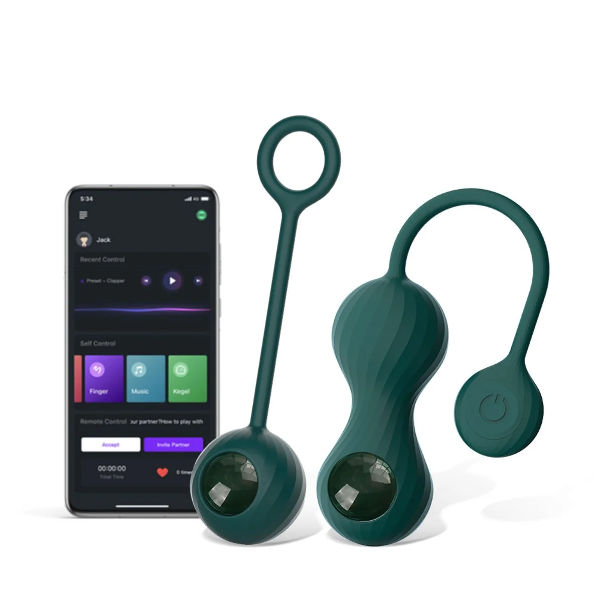 Magic Motion Duo Smart Kegel Vibrator With Weights Green - Image 4