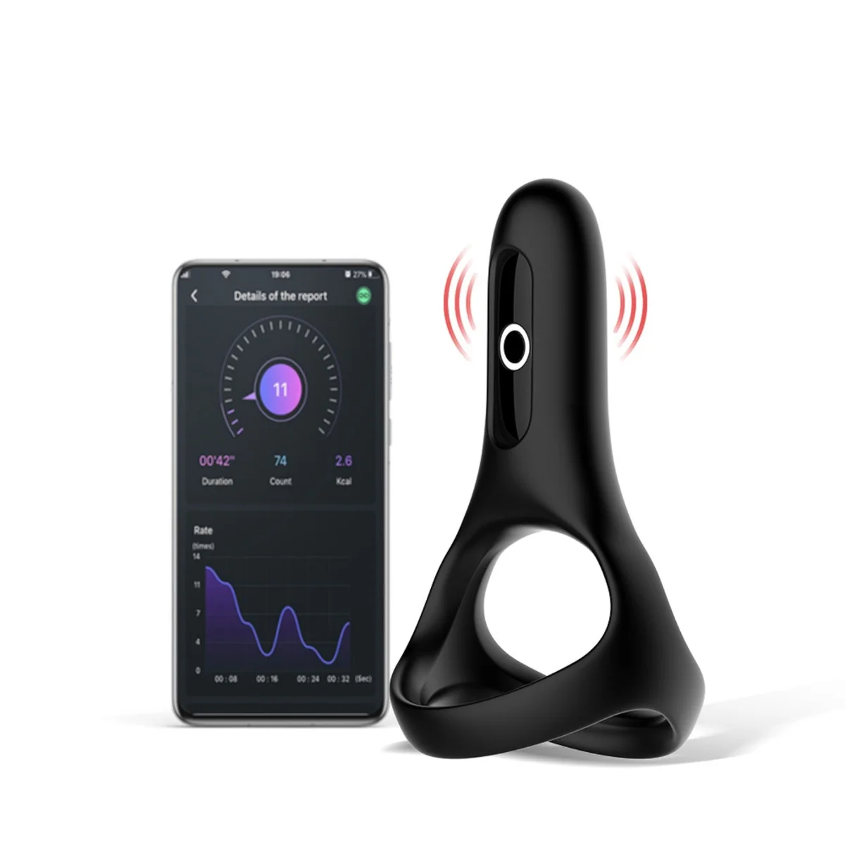 Magic Motion Rise Smart Vibrating Cock Ring Black - Image 3