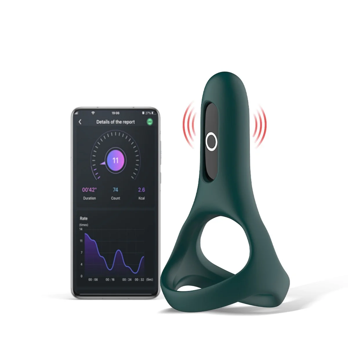 Magic Motion Rise Smart Vibrating Cock Ring Green - Image 3
